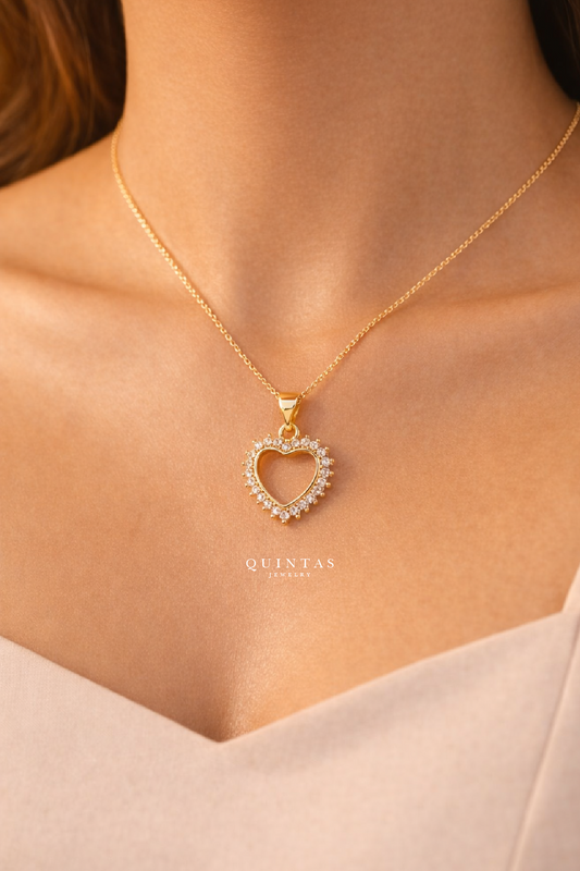 Diana Heart Crystals Necklace