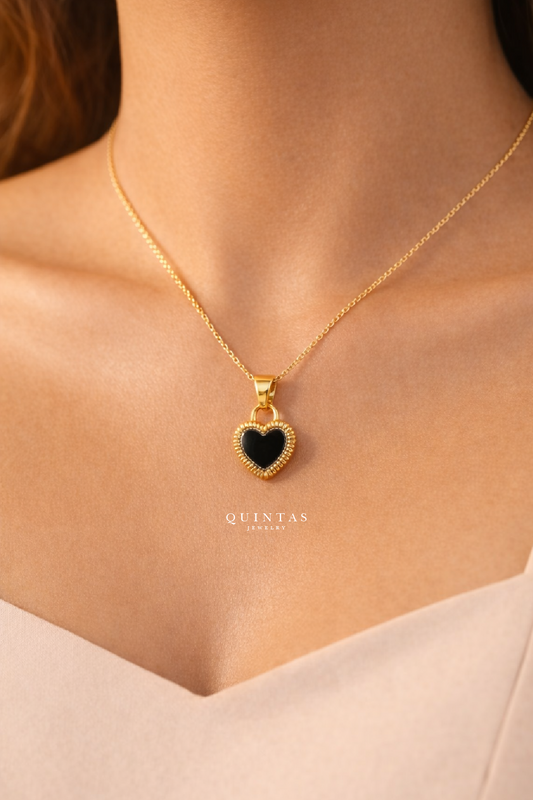 Raven Black Heart Necklace