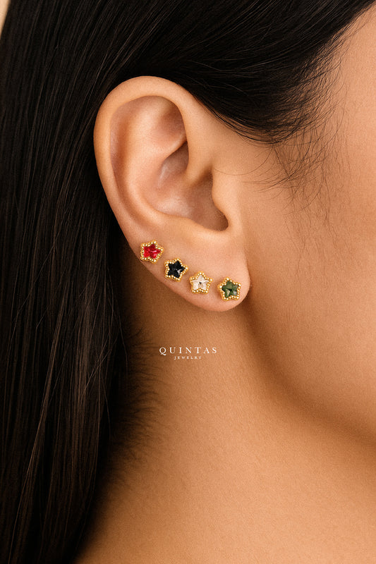 Star Gem Stud Earrings