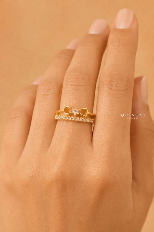 Ara Diamond Ribbon Ring (Adjustable)
