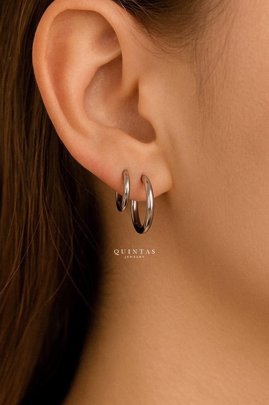 Classic Hoop Silver Earrings