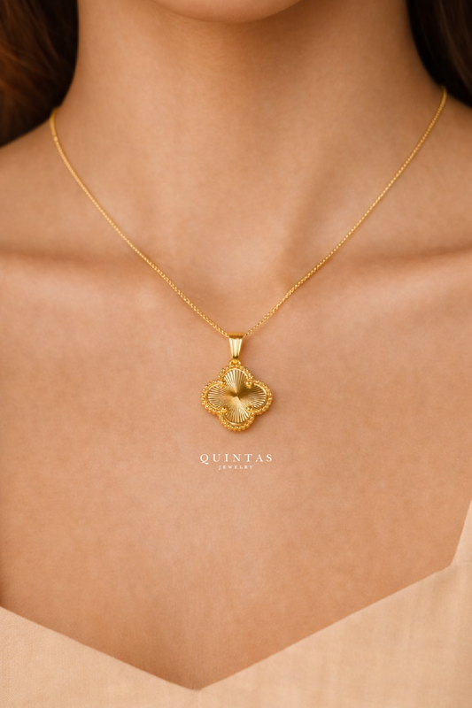 Gold Clover Shell Necklace