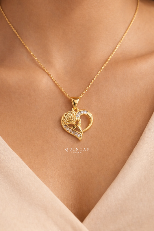 Eternal Heart of Rose Necklace