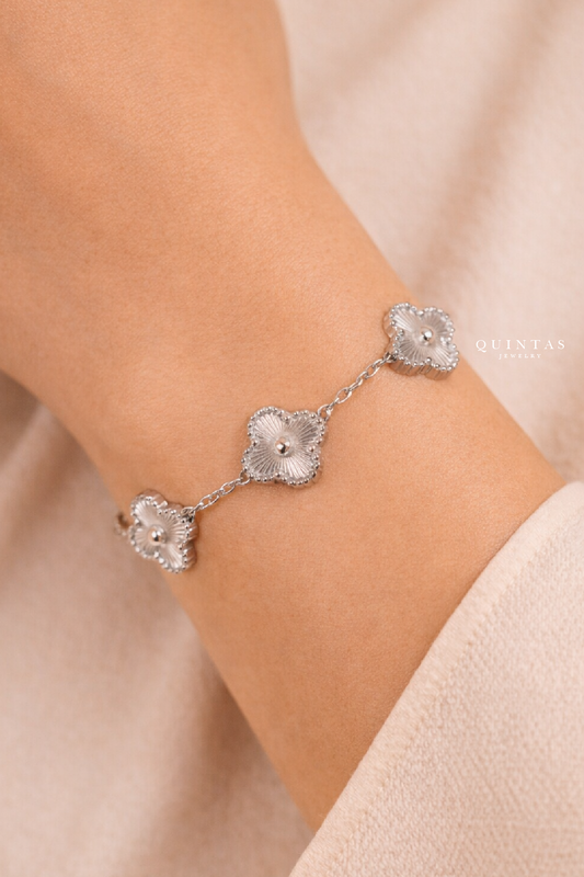 Clover Fleur Silver Bracelet