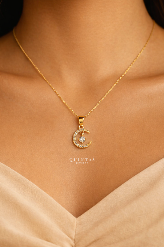 Diamond Moonstone Necklace