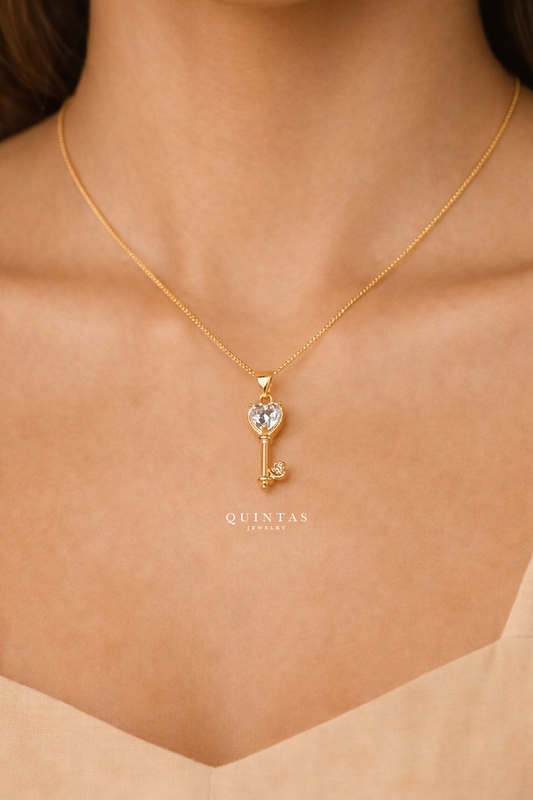 Key Diamond Heart Necklace