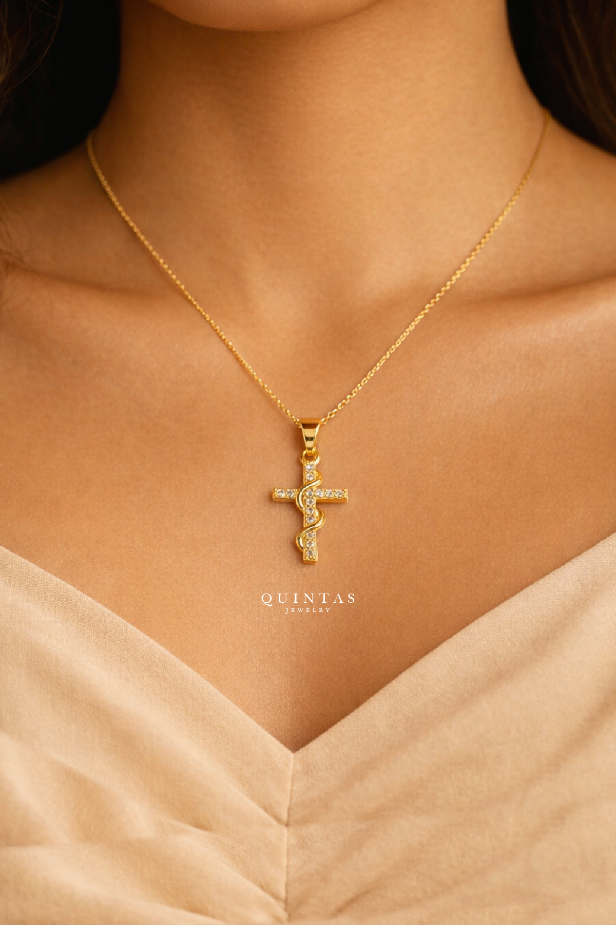 Serpent Cross Amulet Necklace