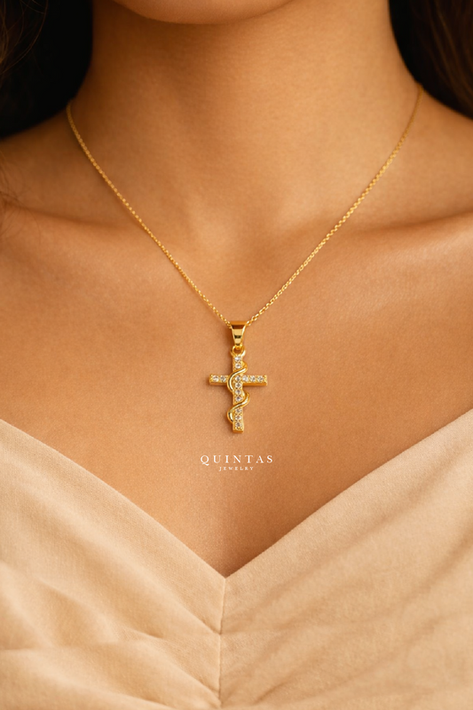 Serpent Cross Amulet Necklace