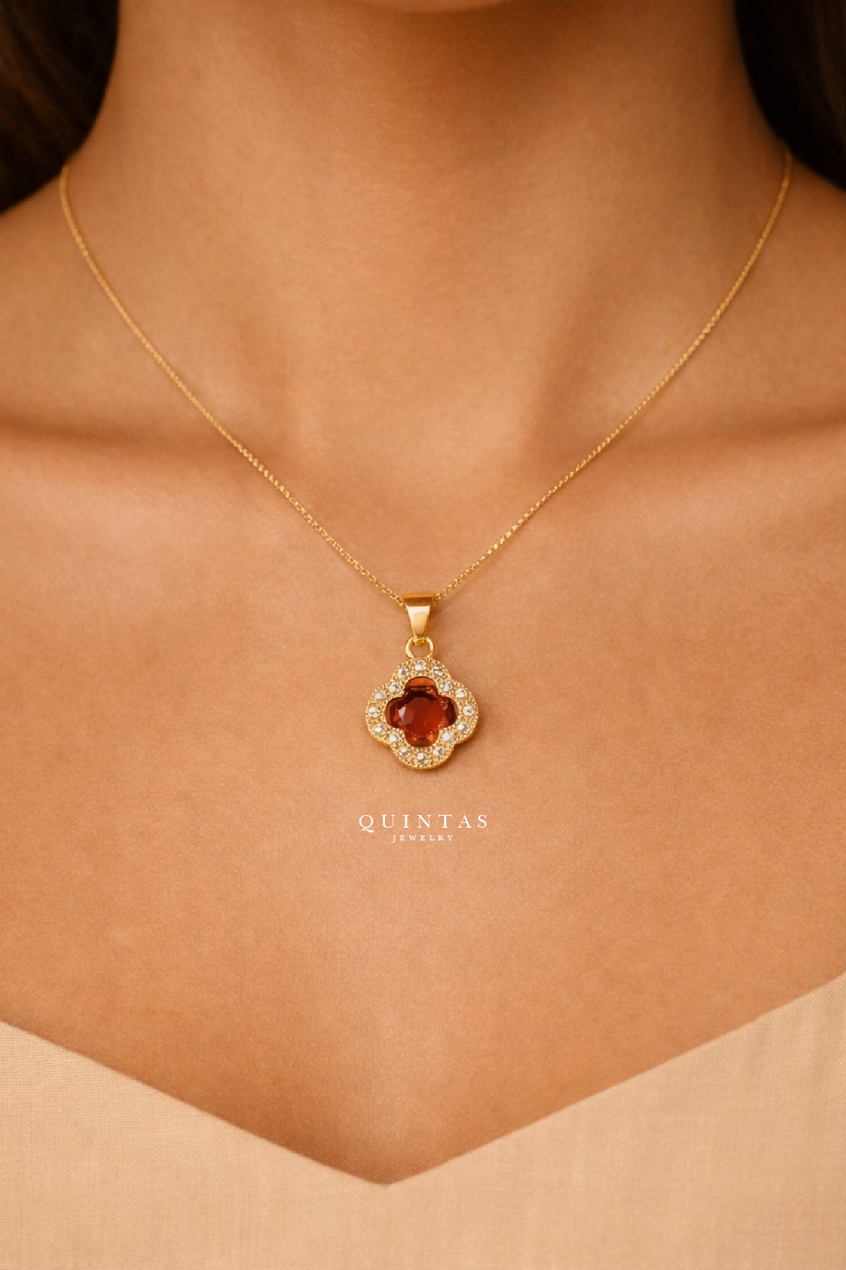 Glass Clover Necklace