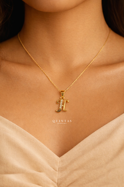 QUINTAS Letter Initial Necklace