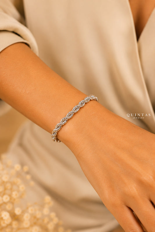 Matteo Silver Rope Bracelet