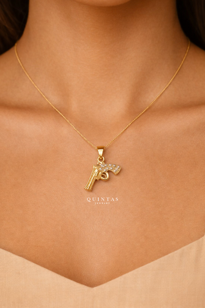 Pistol Charm Necklace