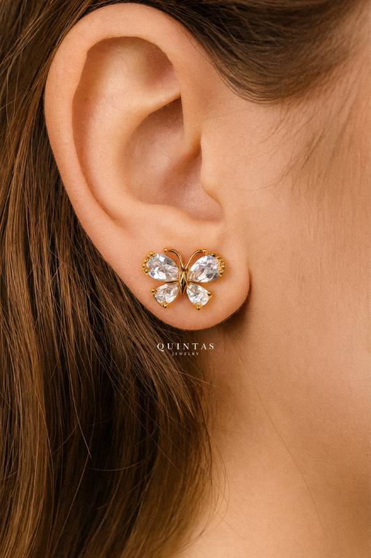Crystal Butterfly Wings Stud Earrings