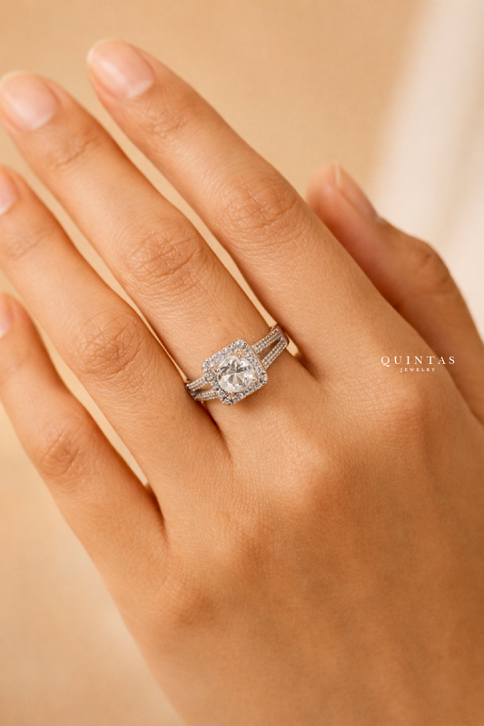 Anastacia Diamond Silver Ring (Adjustable)