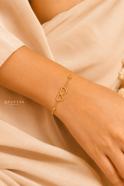 Two Hearts Bead Bracelet