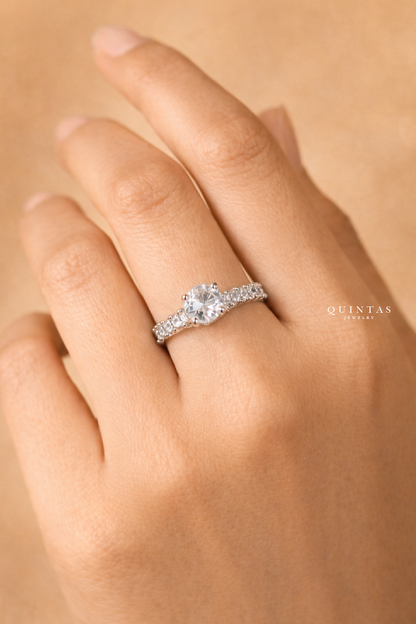 Daphne Diamond Silver Ring (Adjustable)