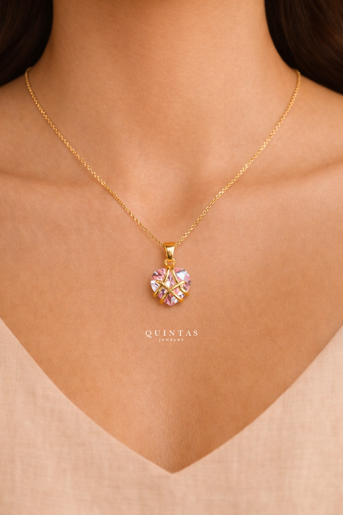 Royal Diamond Heart Necklace