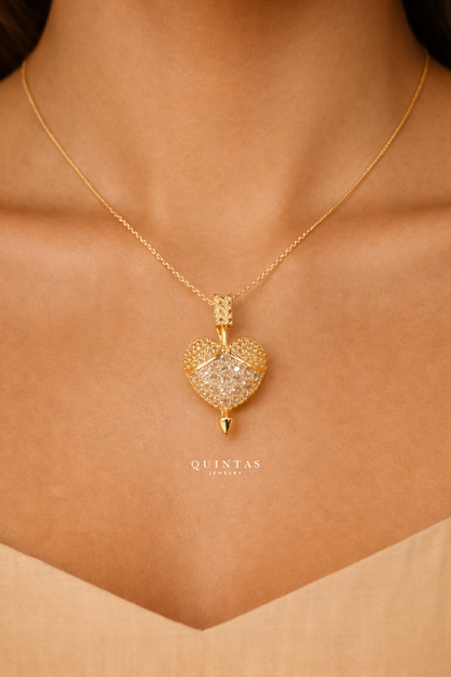 Cupid's Arrow Heart Necklace