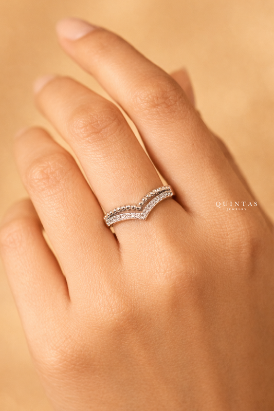 Aviara Bead Silver Ring (Adjustable)