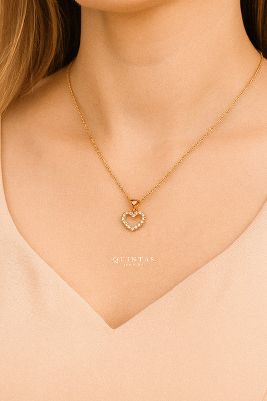Classic Iced Heart Necklace