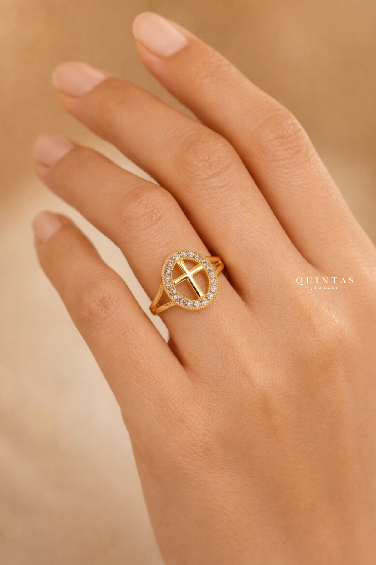 Divine Cross Ring (Adjustable)