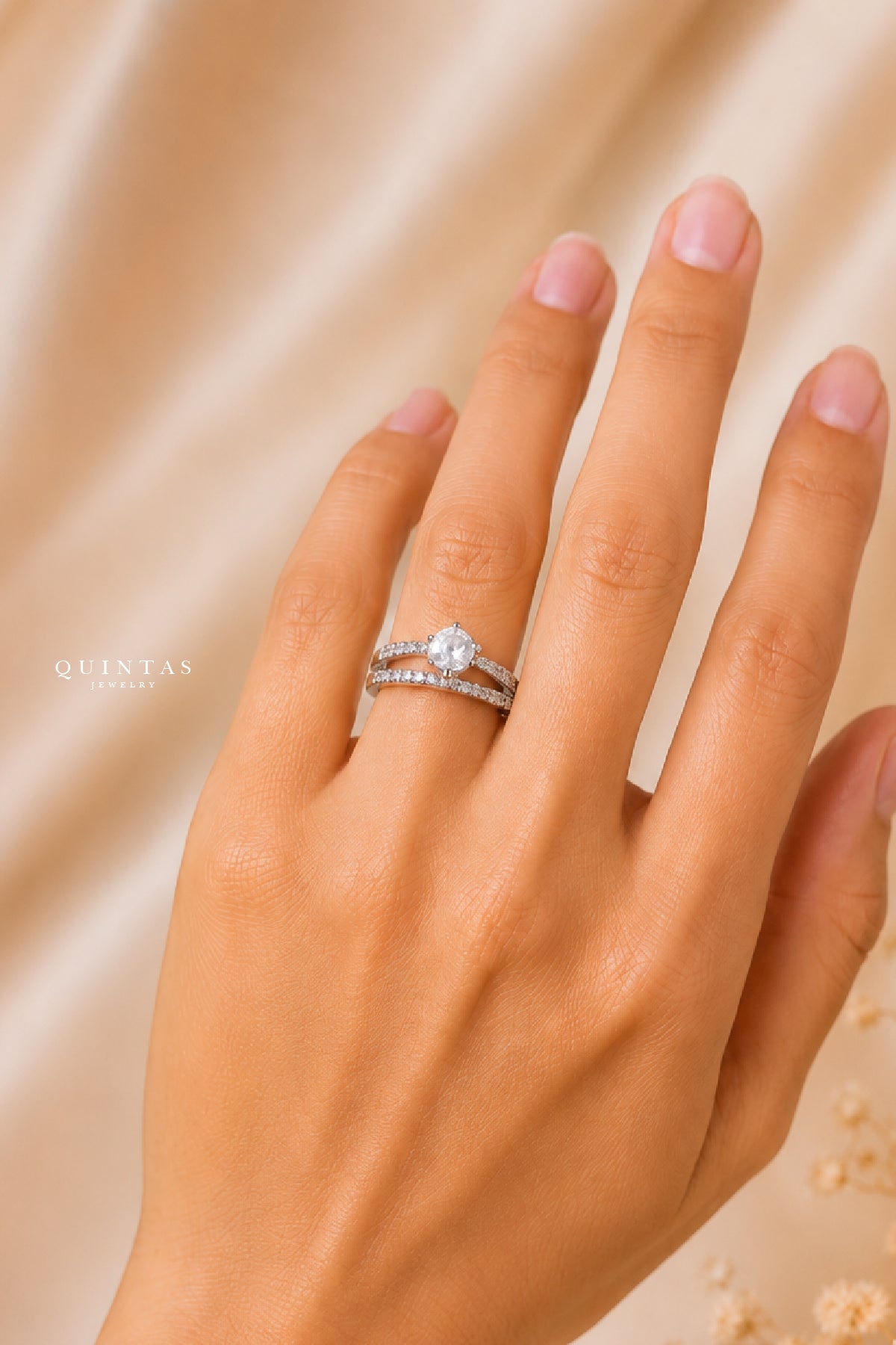 Camila Promise Diamond Silver Ring (Adjustable)