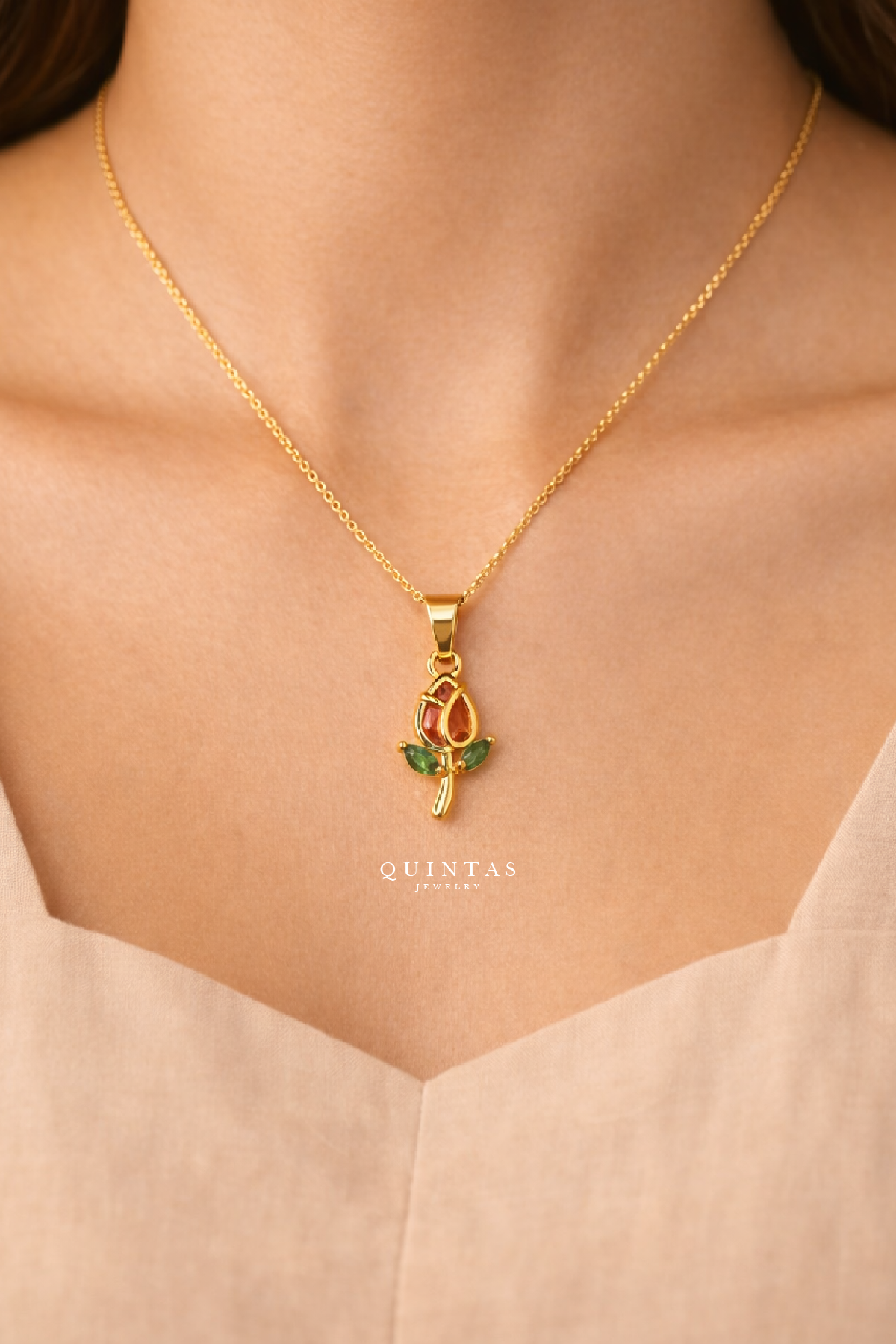 Aurielle Colored Tulip Necklace
