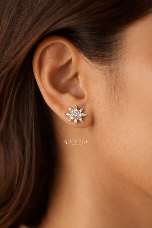 Solana Star Silver Stud Earrings