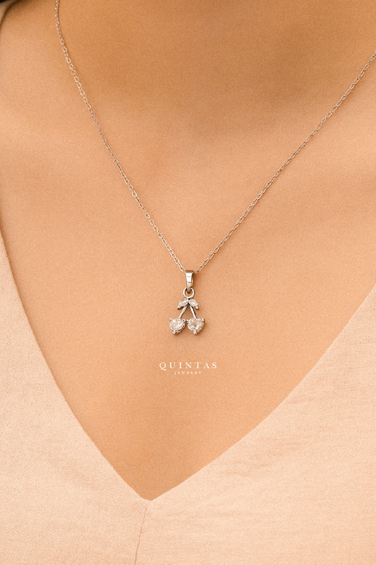 Sweetheart Cherry Silver Necklace