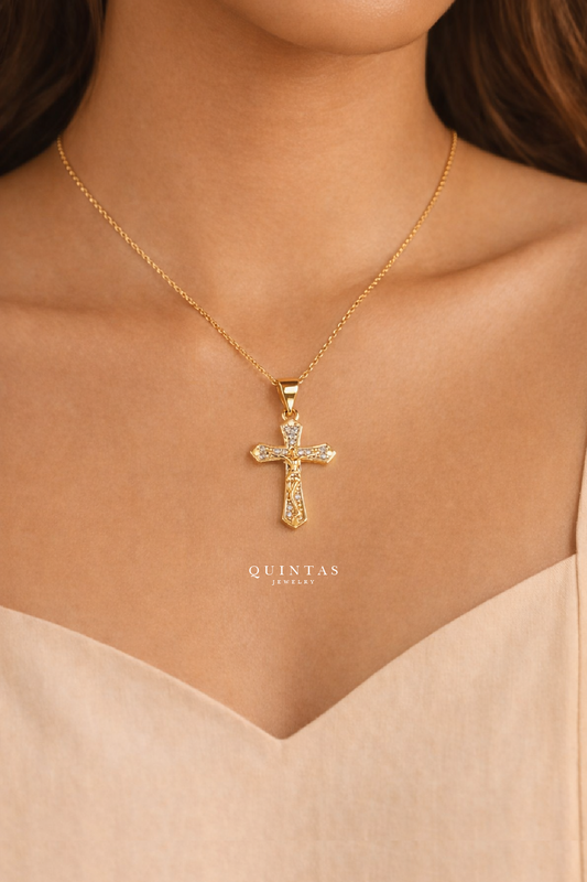 Christian's Rhinestone Cross Necklace