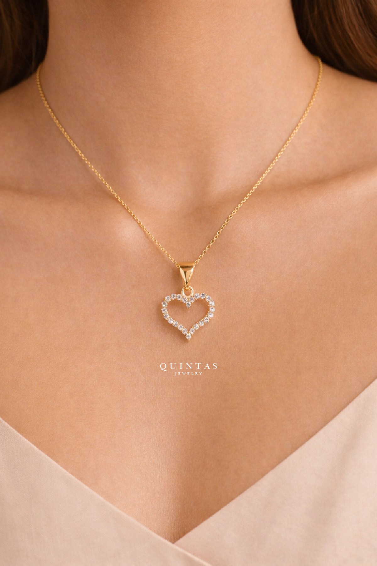 Althea Iced Heart Necklace