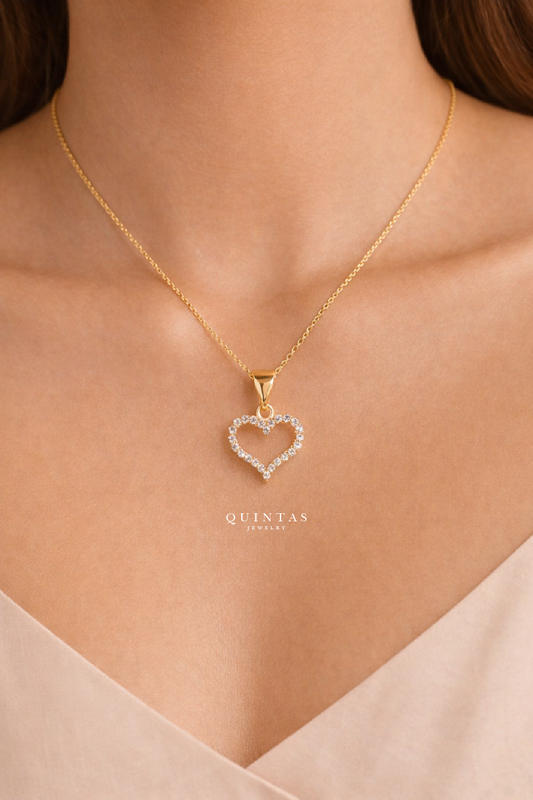 Althea Iced Heart Necklace