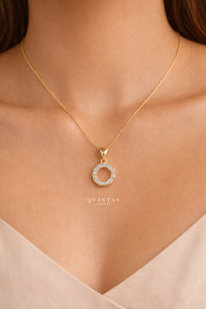 Elara Diamond Circle Necklace