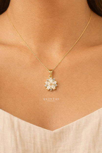 Arielle Flower Diamond Necklace