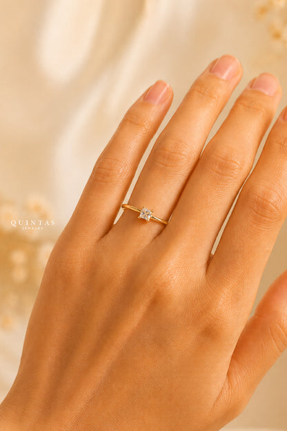 Classic Diamond Square Ring (Adjustable)