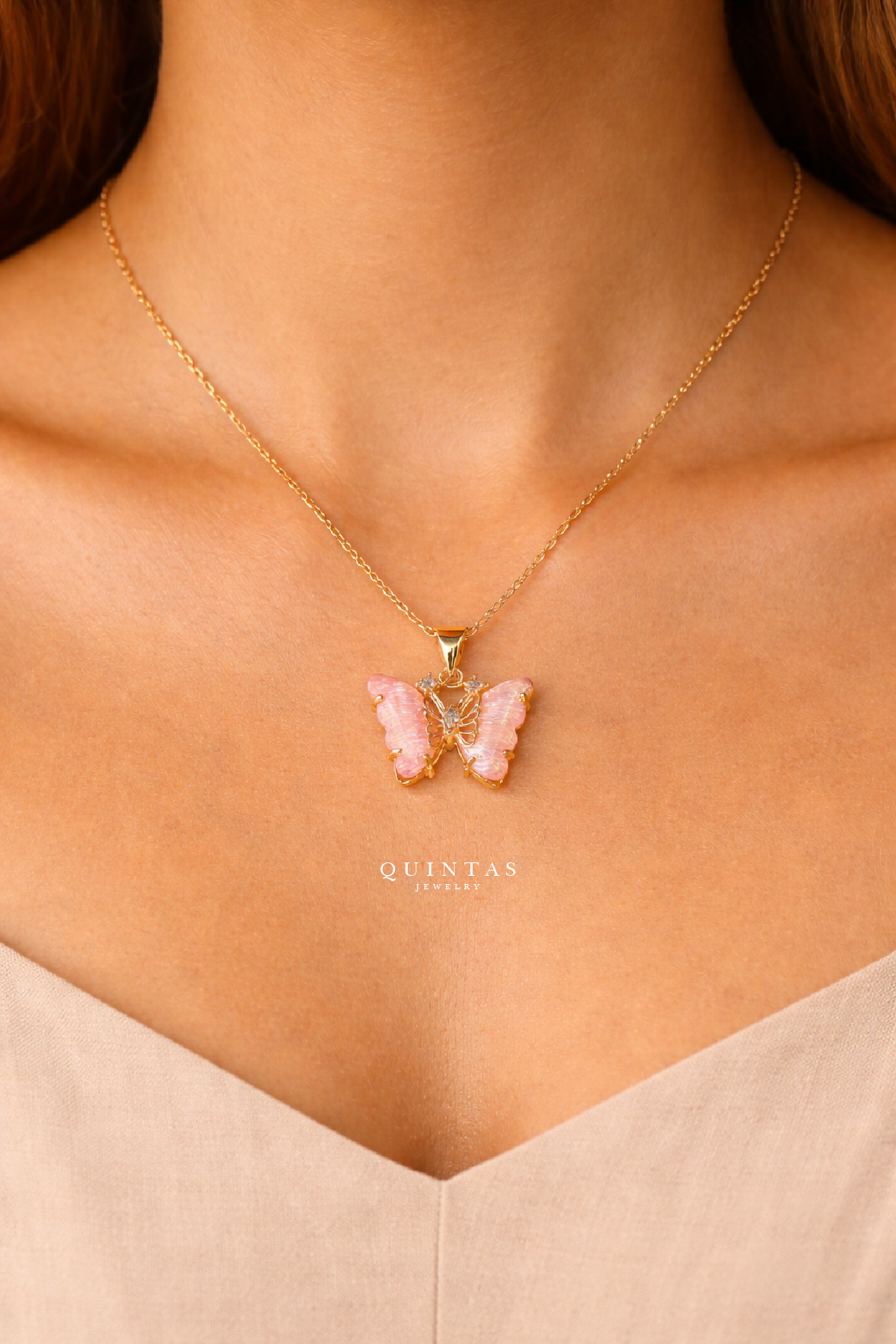 Pastel Butterfly Necklace