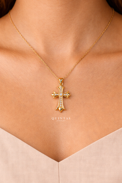 Majestic Diamond Cross Necklace