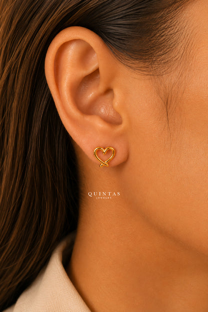 Lovie Heart Stud Earrings