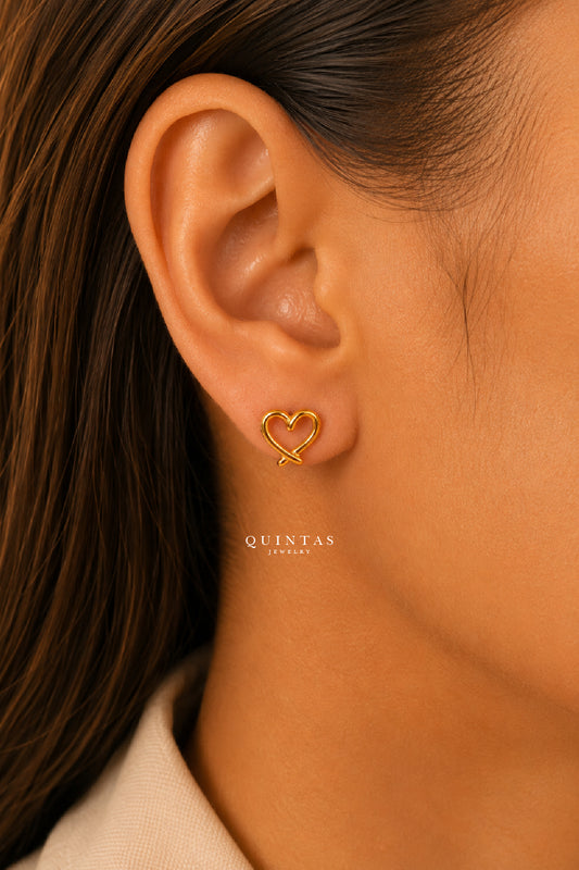 Lovie Heart Stud Earrings