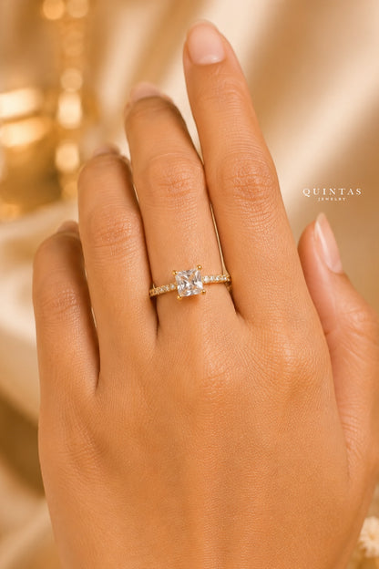 Jasmine Square Diamond Ring (Adjustable)
