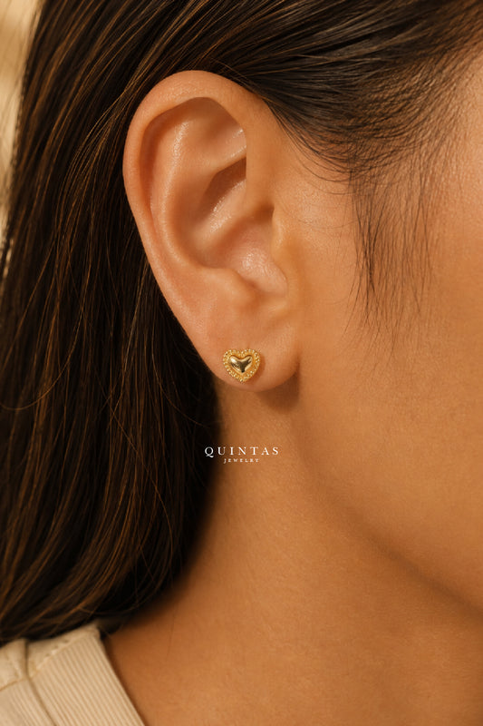 Cherished Heart Stud Earrings