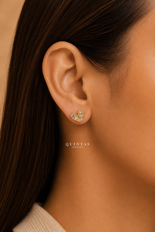 Lovely Heart Stud Earrings