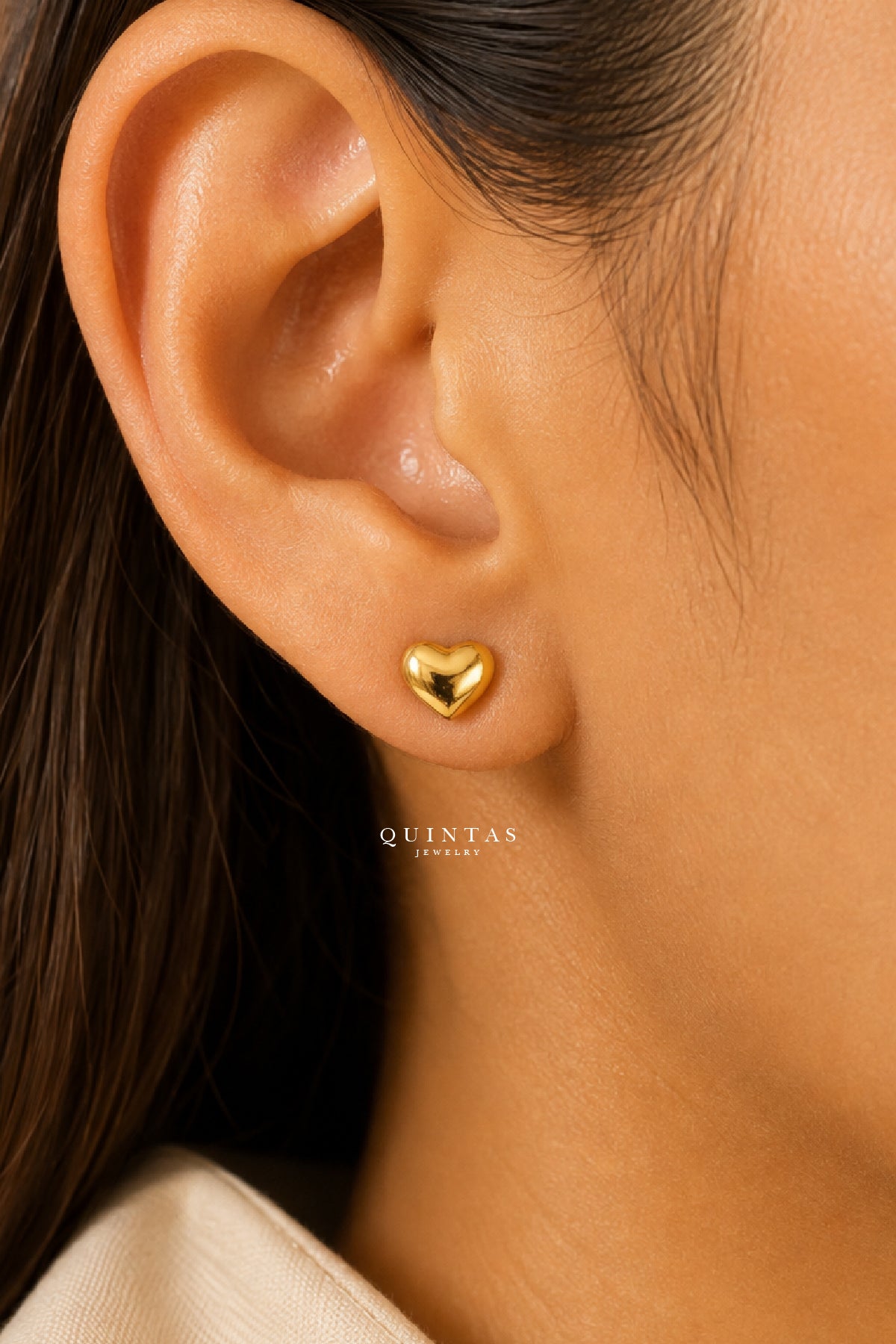 Golden Love Flatback Earrings