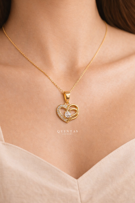 Francine Diamond Heart Necklace