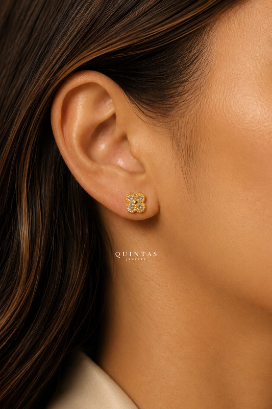 Crystal Flower Stud Earrings