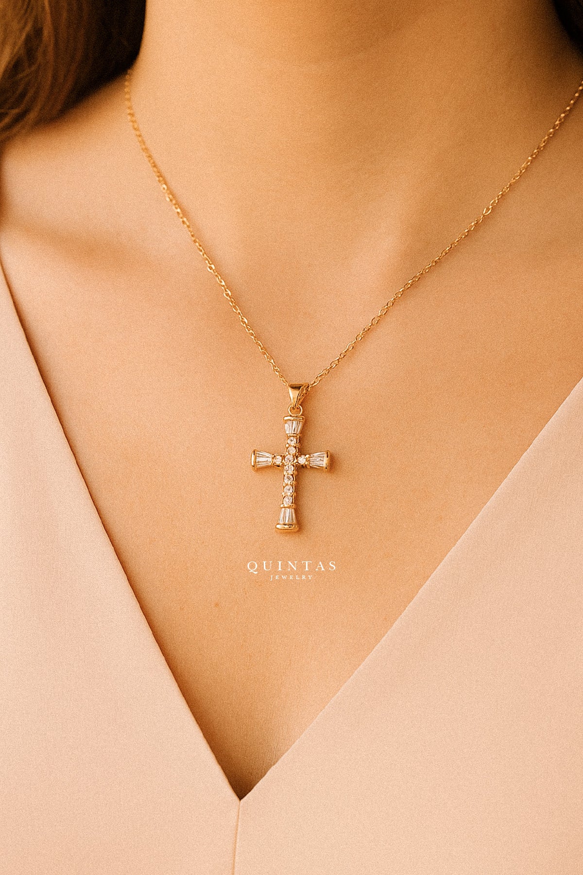 David Glass Crucifix Necklace