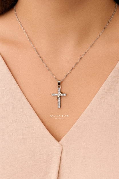Infinity Cross Silver Necklace
