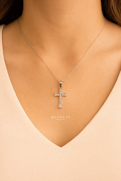 Lucent Cross Silver Necklace