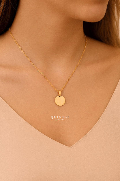 QUINTAS 18K Gold Disc Necklace