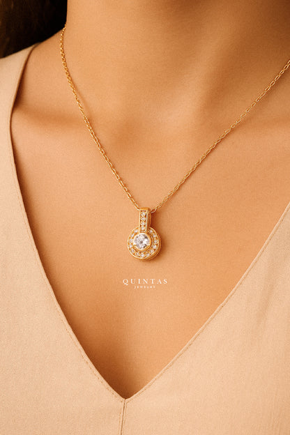 Diamond Halo Necklace